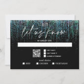 Invitation Code QR Choix de repas RSVP Moderne Paillettes sar (Devant)