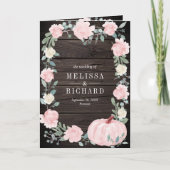 Invitation Code QR Citrouille Florale Rose Fardé Mariage en B (Devant)