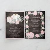 Invitation Code QR Citrouille Florale Rose Fardé Mariage en B (Intérieur)