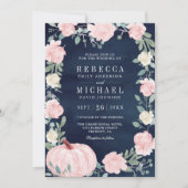Invitation Code QR Citrouille Florale Rose Fardée Mariage Ble (Devant)