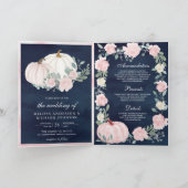 Invitation Code QR Citrouille Florale Rose Fardée Mariage Ble (Intérieur)
