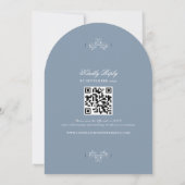 Invitation Code QR Classique Bleu Poussiéreux de Mariage (Dos)