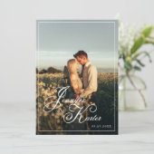 Invitation Code QR classique élégant tout en un Mariage photo (Debout devant)