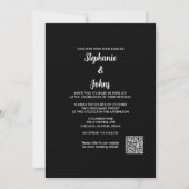 Invitation Code QR Classique Noir Blanc Script 2024 Mariage (Devant)