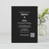 Invitation Code QR Classique Noir Blanc Script 2024 Mariage (Debout devant)