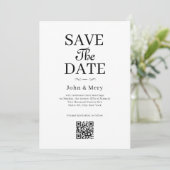 Invitation Code QR Classique Photo Mariage Enregistrer La Dat (Debout devant)