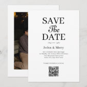 Invitation Code QR Classique Photo Mariage Enregistrer La Dat (Devant / Derrière)