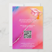 Invitation Code QR Collage de Jalon en Marbre Rose (Dos)