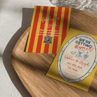 Code QR coloré Mariage à main dessiné illustré