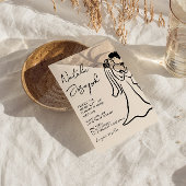 Invitation Code QR Couple Photo Mariage Dessiné à la Main