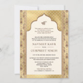 Invitation Code QR Cream Gold Anand Karaj Mariage Sikh (Devant)