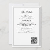 Invitation Code QR crête monogramme noir et blanc mariage (Dos)