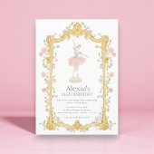 Invitation Code QR d'anniversaire de ballerine florale aquare