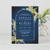 Invitation Code QR d'arche de tournesol Eucalyptus Mariage Na (Debout devant)