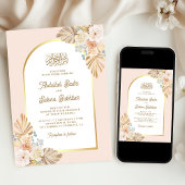 Invitation Code QR d'arche florale bohème et terreuse pour ma