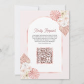 Invitation Code QR d'arche florale rose bohème pour mariage m (Dos)