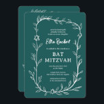 Invitation Code QR de Bat mitzvah à barres botaniques délicat<br><div class="desc">Carte parfaite pour annoncer un bat mitzvah, bar mitzvah ou une autre célébration juive ! L'art délicat de trame feuille dessinée à la main pour vous! ENTIÈREMENT PERSONNALISABLE ! Cliquez sur "Personnaliser" ci-dessus pour modifier le texte. Cliquez sur "modifier à l'aide de l'outil de conception" pour ajuster les polices, les...</div>