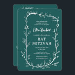 Invitation Code QR de Bat mitzvah à barres botaniques délicat<br><div class="desc">Carte parfaite pour annoncer un bat mitzvah, bar mitzvah ou une autre célébration juive ! L'art délicat de trame feuille dessinée à la main pour vous! ENTIÈREMENT PERSONNALISABLE ! Cliquez sur "Personnaliser" ci-dessus pour modifier le texte. Cliquez sur "modifier à l'aide de l'outil de conception" pour ajuster les polices, les...</div>