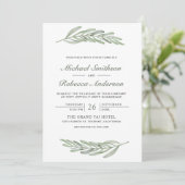 Invitation Code QR de branche de feuilles d'olive pour mariag (Debout devant)