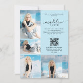Invitation Code QR de collage photo Fête de fin d'études Bleu (Dos)