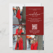 Invitation Code QR de collage photo fête de fin d'études Bour (Dos)