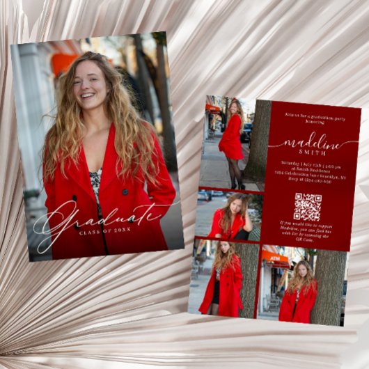 Invitation Code QR de collage photo fête de fin d'études Bour