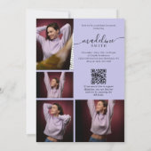 Invitation Code QR de collage photo Fête de fin d'études Viol (Dos)