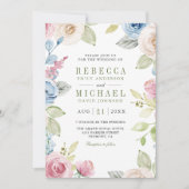 Invitation Code QR de Collage Photo Floral de Mariage de Prin (Devant)