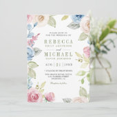 Invitation Code QR de Collage Photo Floral de Mariage de Prin (Debout devant)
