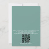 Invitation Code QR de destination de mariage aux feuilles flo (Dos)