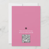 Invitation Code QR de fête d'anniversaire rose flamant mignon (Dos)