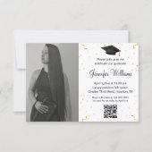 Invitation Code QR de fête de fin d'études de photo de confet (Devant)