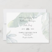 Invitation Code QR de feuillage tropical Mariage Horizontal (Devant)