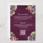 Invitation Code QR de Figues Violettes Rustiques pour Mariage (Dos)