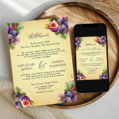 Invitation Code QR de Figues Violettes Rustiques pour Mariage