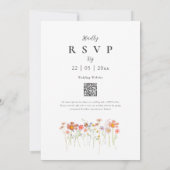 Invitation Code QR de fleurs sauvages bohèmes d'automne (Dos)