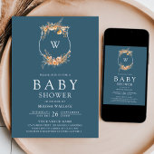 Invitation Code QR de fleurs sauvages d'automne Baby Shower B