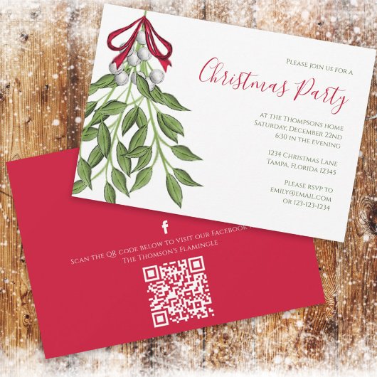 Invitation Code QR de guiirlande de Noël de gui