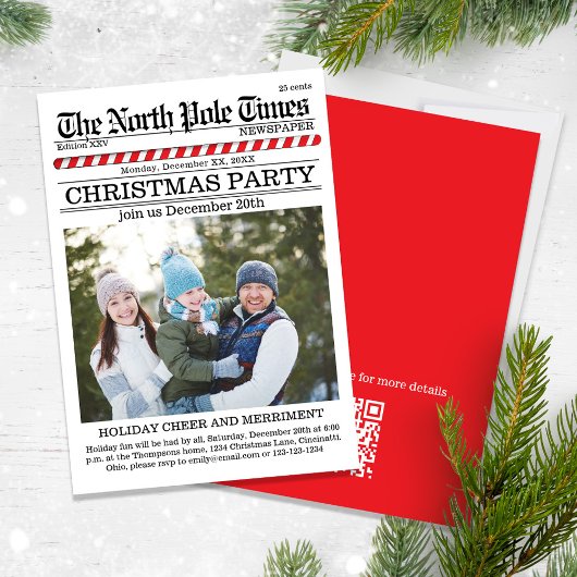 Invitation Code QR de journal de fête de Noël mignon