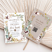 Invitation Code QR de la Baby Shower des Lapins Botaniques Vi