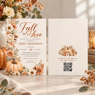 Invitation Code QR de la Baby Shower Mariage Citrouille Tombe