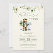 Invitation Code QR de la Baby Shower pour Garçon avec Mouline (Devant)