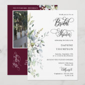 Invitation Code QR de la douche de mariée avec verdure de Bou (Devant / Derrière)