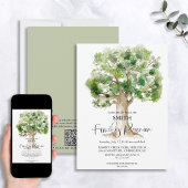 Invitation Code QR de la famille de l'arbre aquarelle