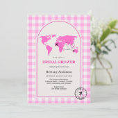 Invitation Code QR de la Fête de Mariage Gingham Aventure Voy (Debout devant)