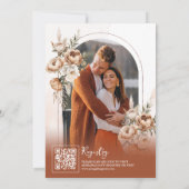 Invitation Code QR de la fête de mariage sur le thème floral (Dos)