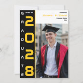 Invitation Code QR de la fête de remise des diplômes jaune no (Devant)