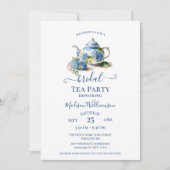 Invitation Code QR de la fête de thé de mariage aux hortensia (Devant)