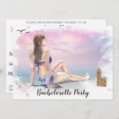 Invitation **Code QR de la fête de weekend plage pour l'enter (Devant / Derrière)
