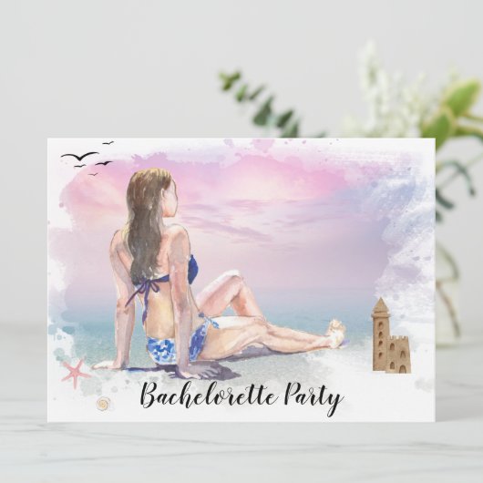 Invitation **Code QR de la fête de weekend plage pour l'enter (Debout devant)